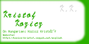 kristof kozicz business card